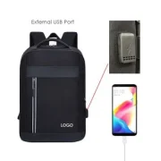 15.6″ Travel PU Laptop Backpack with USB Port