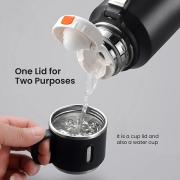 CUP Stainless Steel Vacuum Thermos Flask with Handle – 600ml