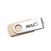 Metal Swivel Wooden USB Flash Drive – 16GB