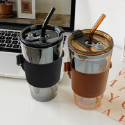 MONTE 3 Premium Color Glass Mug with PU Sleeve – 450ml