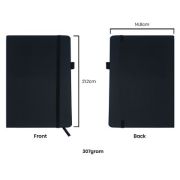PU Fabric Hard Cover A5 Notebook with Pen Loop
