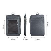 PU ID Holder with Open Zippered Wallet