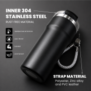 SNAPSIP Stainless Steel Bottle with Strap – 600ml