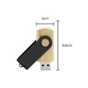 Metal Swivel Black Wooden USB Flash Drive – 8GB