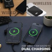CABLE Magnetic 15W Wireless LED Power Bank Type C Strap – 5000mAh