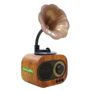 Gramophone Vintage Bluetooth Speaker with FM Radio – 1200mAh