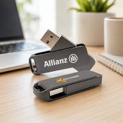 Metal Swing Black USB Flash Drive – 16GB