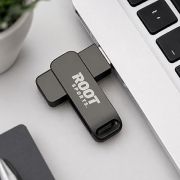 Metal Swing Black USB Flash Drive – 8GB