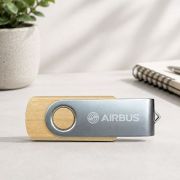 Metal Swivel Wooden USB Flash Drive – 32GB