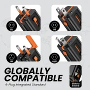 Universal Travel Adapter AC + 2 Type C Charger